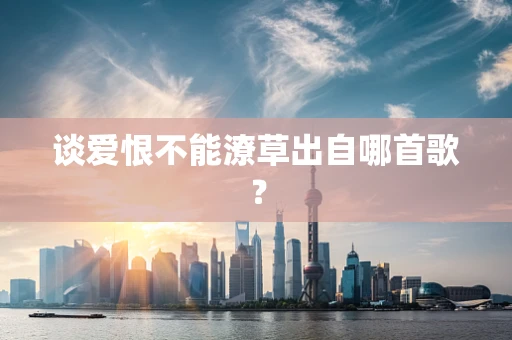 谈爱恨不能潦草出自哪首歌？
