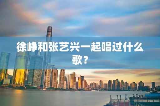 徐峥和张艺兴一起唱过什么歌？