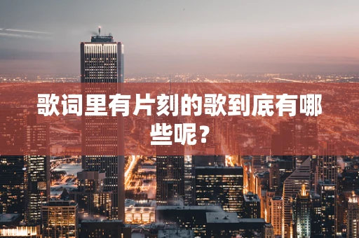 歌词里有片刻的歌到底有哪些呢？