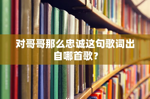 对哥哥那么忠诚这句歌词出自哪首歌？