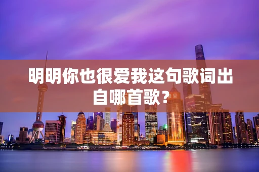 明明你也很爱我这句歌词出自哪首歌？
