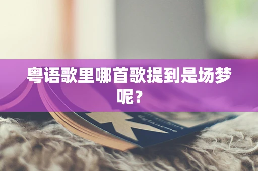 粤语歌里哪首歌提到是场梦呢？