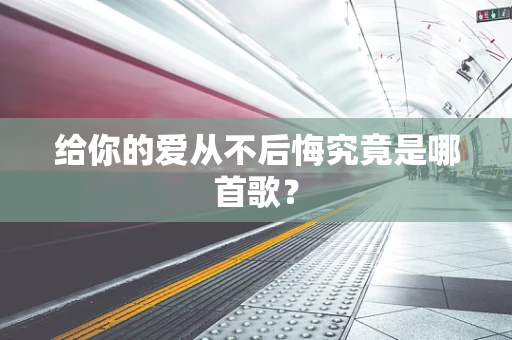 给你的爱从不后悔究竟是哪首歌？