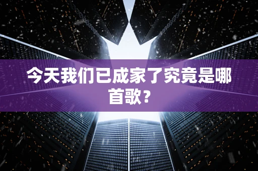 今天我们已成家了究竟是哪首歌？