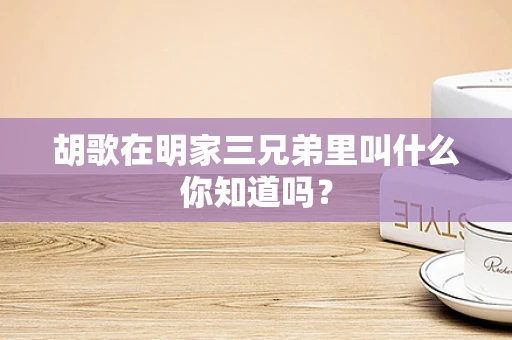 胡歌在明家三兄弟里叫什么你知道吗？