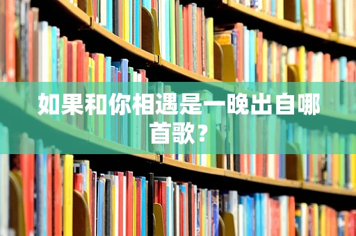 如果和你相遇是一晚出自哪首歌？