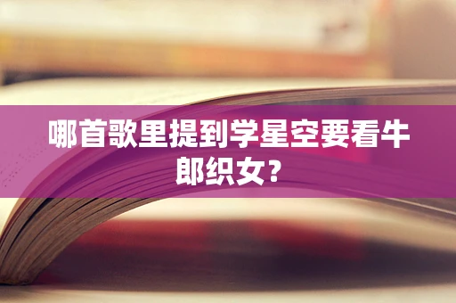 哪首歌里提到学星空要看牛郎织女？