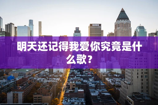 明天还记得我爱你究竟是什么歌？