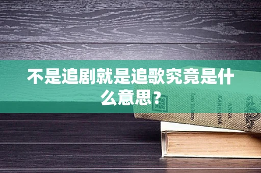 不是追剧就是追歌究竟是什么意思？