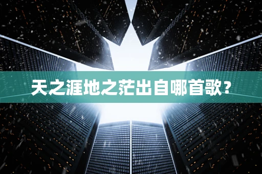 天之涯地之茫出自哪首歌？