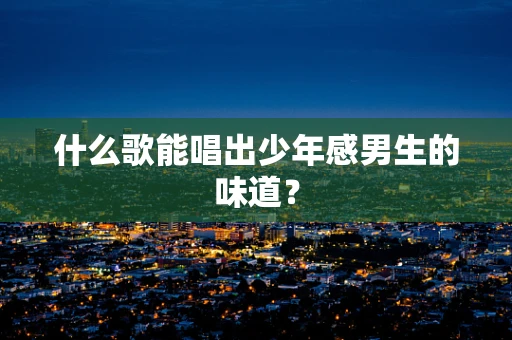 什么歌能唱出少年感男生的味道？