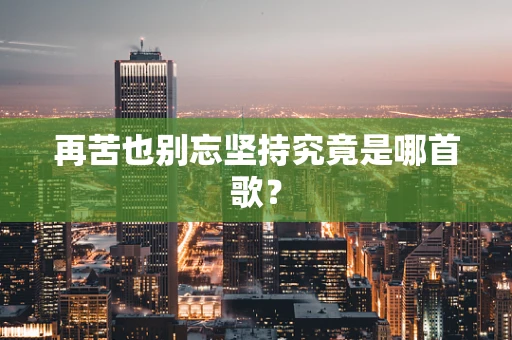 再苦也别忘坚持究竟是哪首歌？