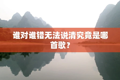 谁对谁错无法说清究竟是哪首歌？