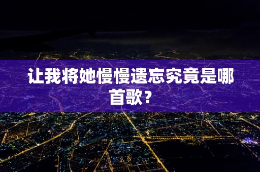让我将她慢慢遗忘究竟是哪首歌？