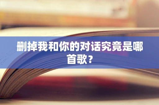 删掉我和你的对话究竟是哪首歌？