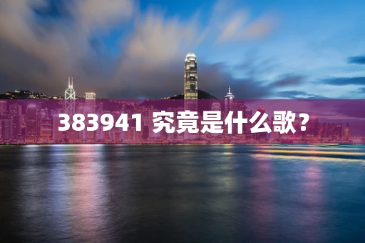 383941 究竟是什么歌？