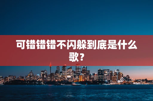 可错错错不闪躲到底是什么歌？