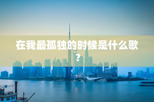 在我最孤独的时候是什么歌？