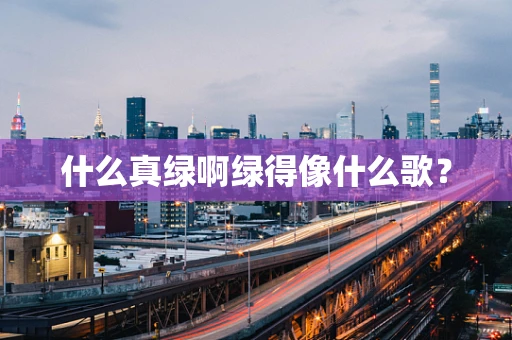 什么真绿啊绿得像什么歌？